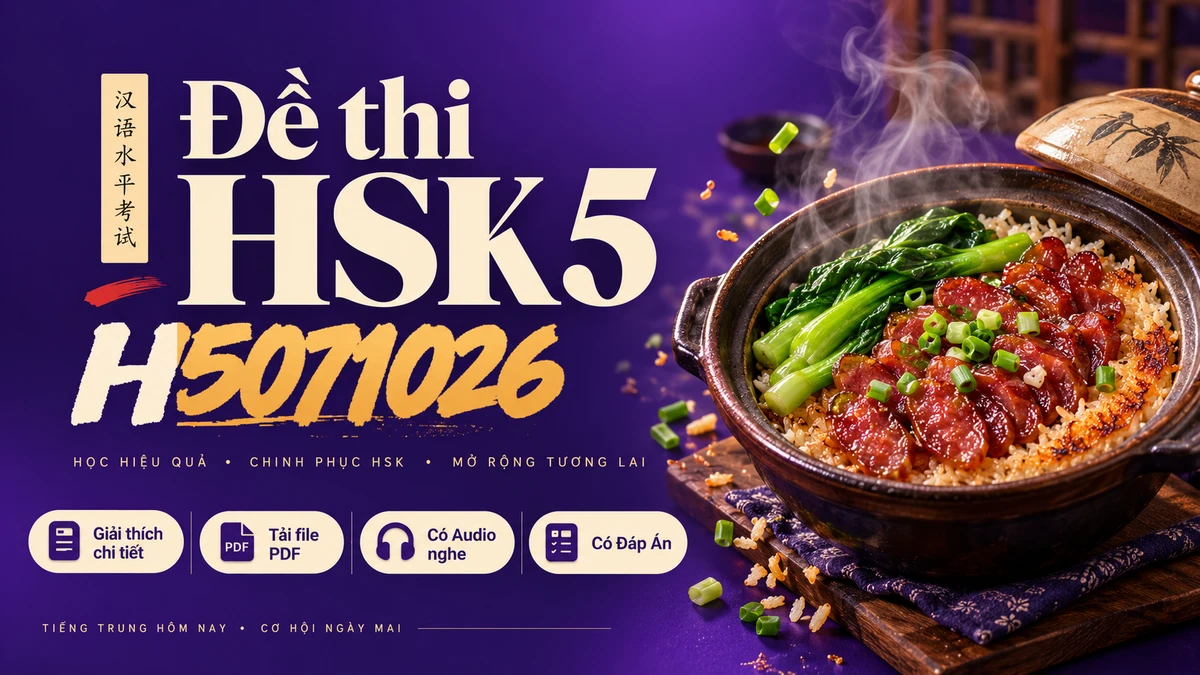 Đề thi HSK 5 mã H5071026 PDF có đáp án & Audio (Mới nhất) - FoxHSK
