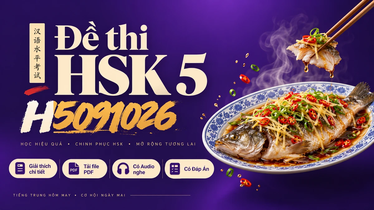 Đề thi HSK 5 mã H5091026 PDF có đáp án & Audio (Mới nhất) - FoxHSK