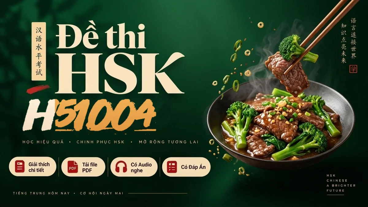 Đề thi HSK 5 mã H51004 PDF có đáp án & Audio (Mới nhất) - FoxHSK