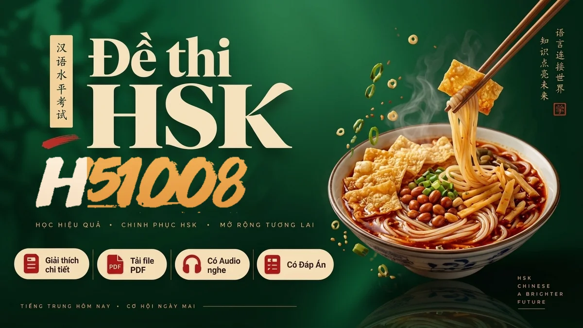 Đề thi HSK 5 mã H51008 PDF có đáp án & Audio (Mới nhất) - FoxHSK