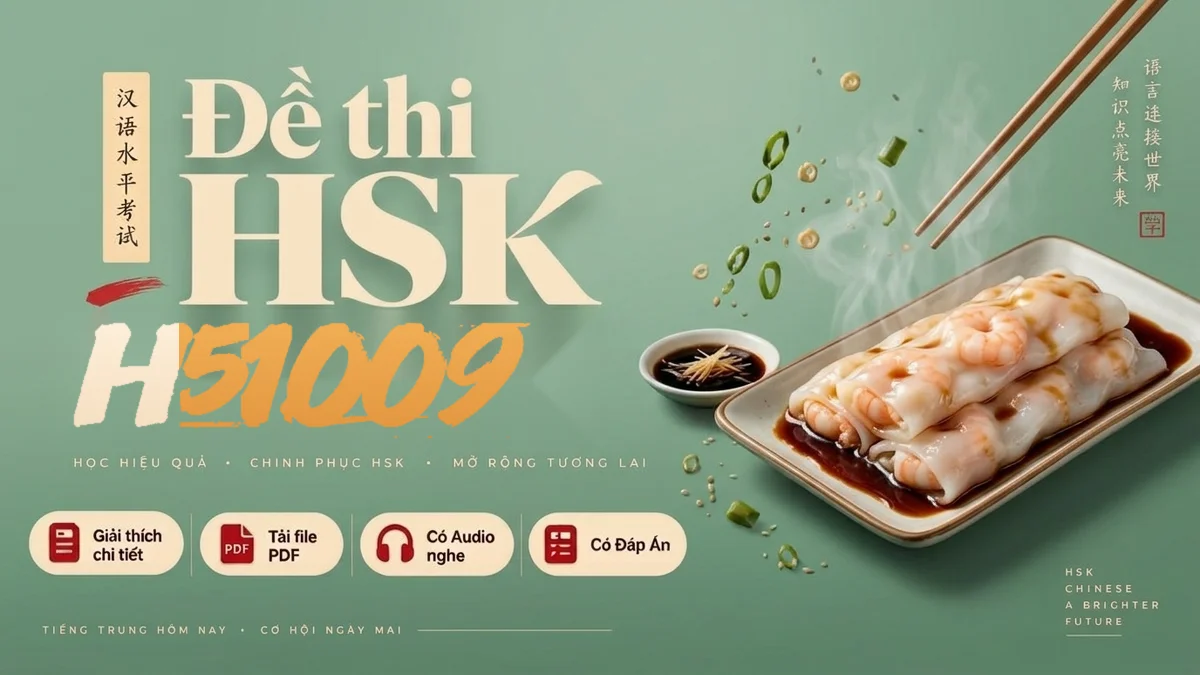 Đề thi HSK 5 mã H51009 PDF có đáp án & Audio (Mới nhất) - FoxHSK