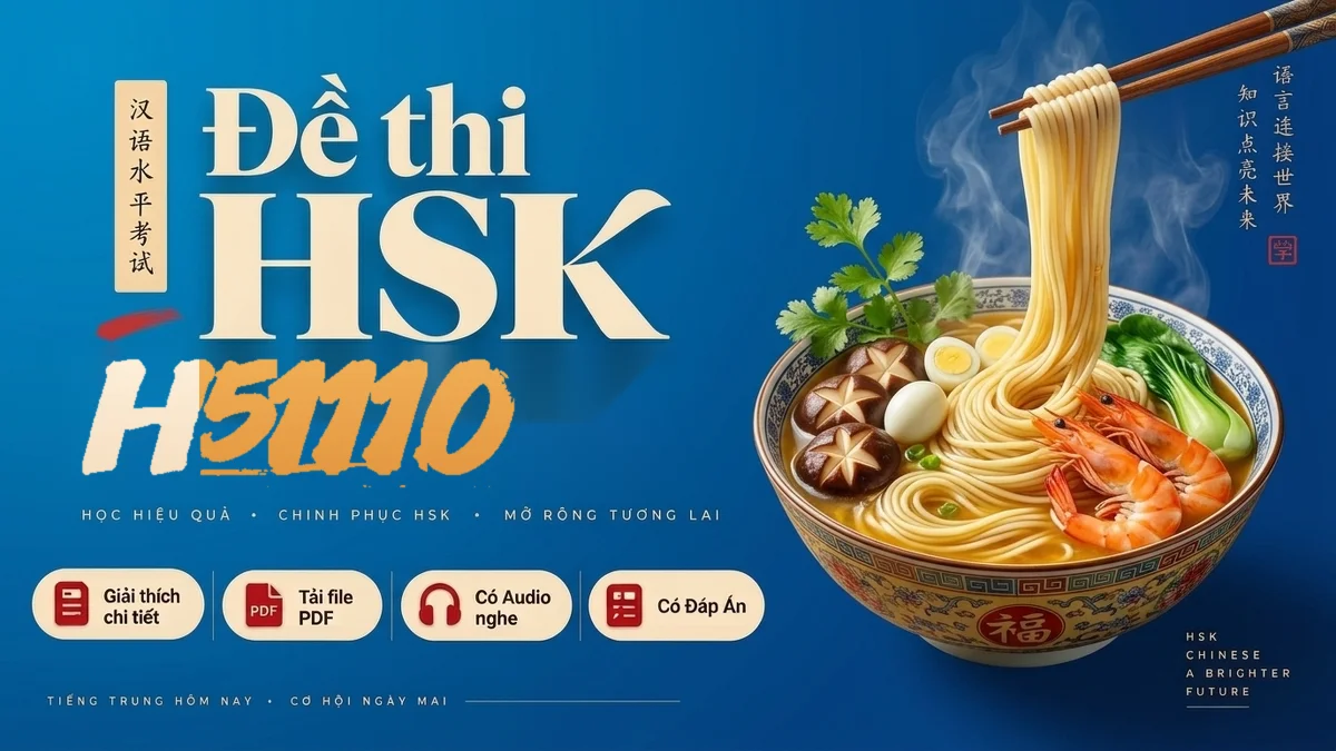 Đề thi HSK 5 mã H51110 PDF có đáp án & Audio (Mới nhất) - FoxHSK