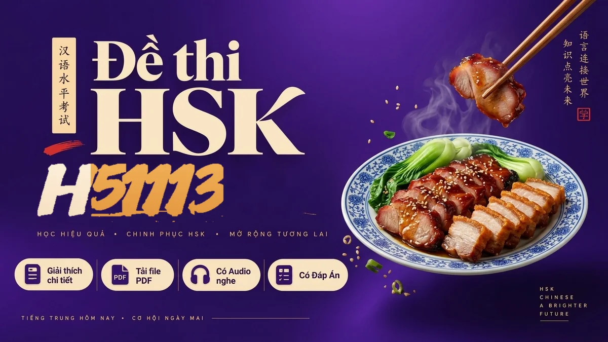 Đề thi HSK 5 mã H51113 PDF có đáp án & Audio (Mới nhất) - FoxHSK