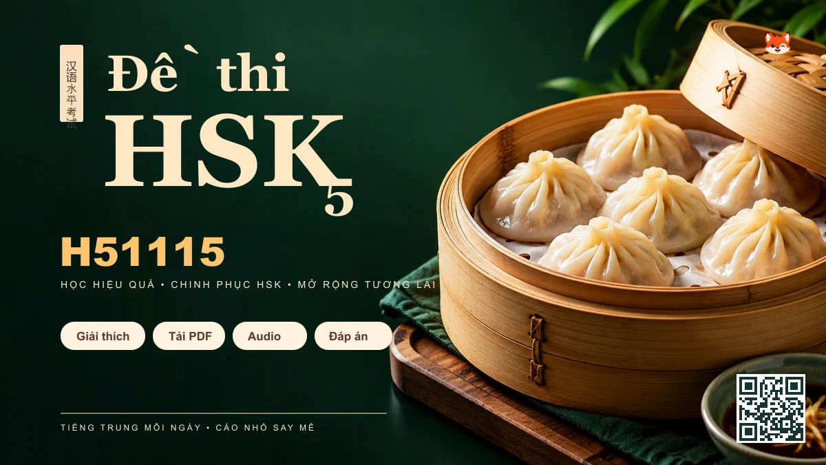 Đề thi HSK 5 mã H51115 PDF có đáp án & Audio (Mới nhất) - FoxHSK