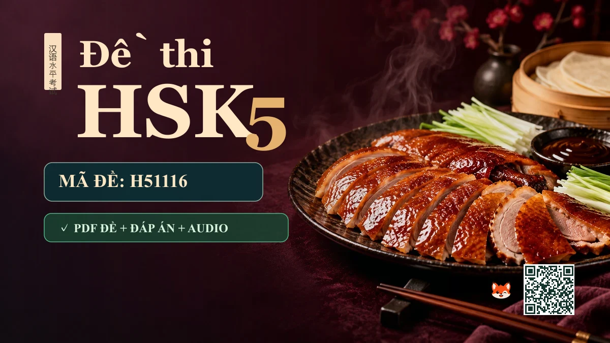 Đề thi HSK 5 mã H51116 PDF có đáp án & Audio (Mới nhất) - FoxHSK