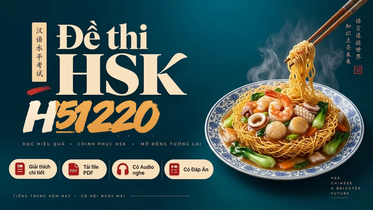 Đề thi HSK 5 mã H51220 PDF có đáp án & Audio (Mới nhất) - FoxHSK