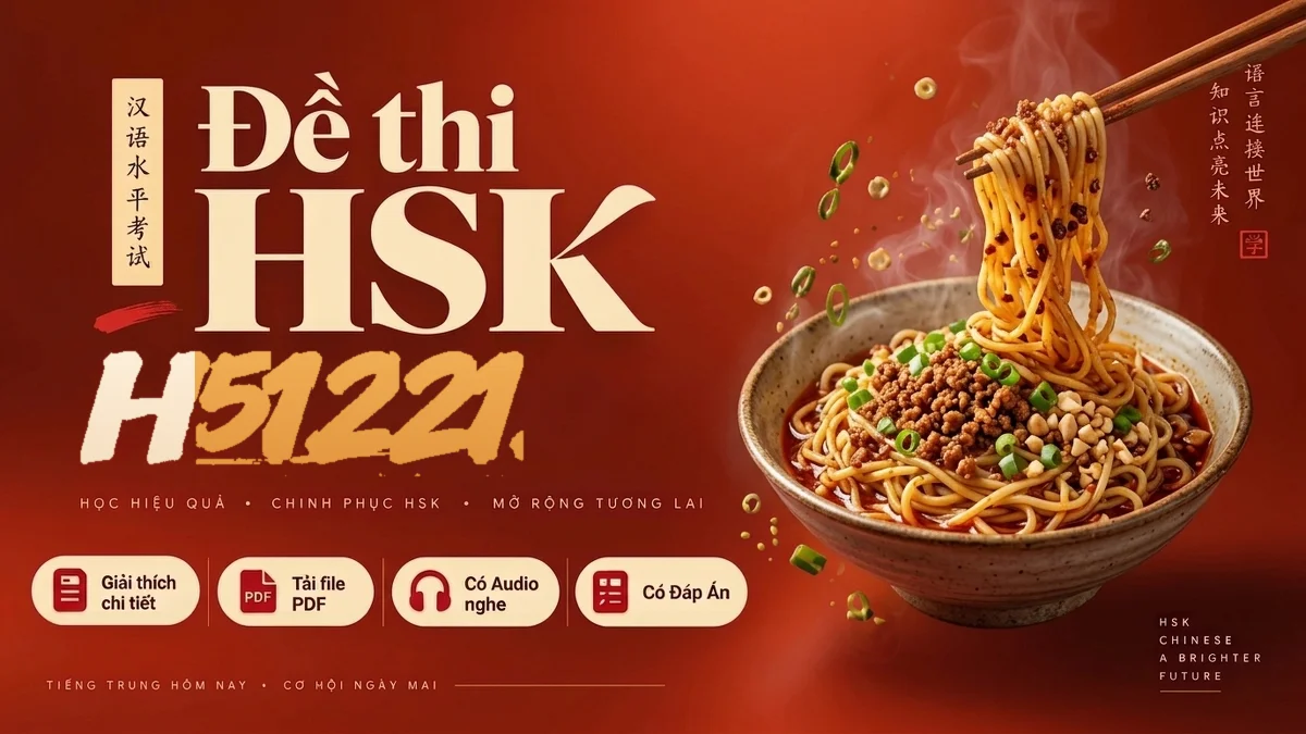 Đề thi HSK 5 mã H51221 PDF có đáp án & Audio (Mới nhất) - FoxHSK
