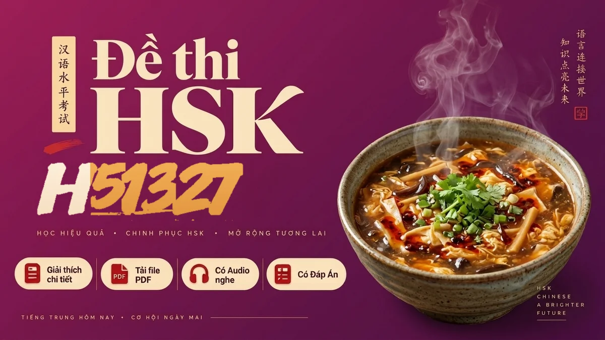Đề thi HSK 5 mã H51327 PDF có đáp án & Audio (Mới nhất) - FoxHSK