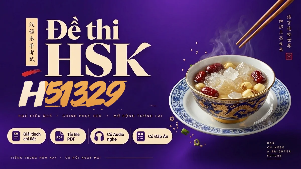Đề thi HSK 5 mã H51329 PDF có đáp án & Audio (Mới nhất) - FoxHSK