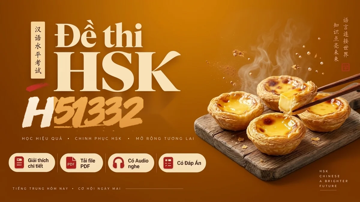 Đề thi HSK 5 mã H51332 PDF có đáp án & Audio (Mới nhất) - FoxHSK