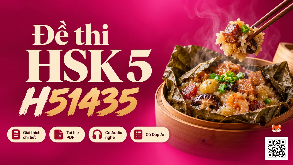 Đề thi HSK 5 mã H51435 PDF có đáp án & Audio (Mới nhất) - FoxHSK