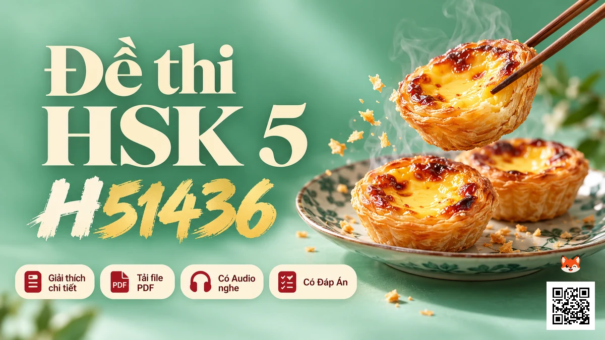 Đề thi HSK 5 mã H51436 PDF có đáp án & Audio (Mới nhất) - FoxHSK