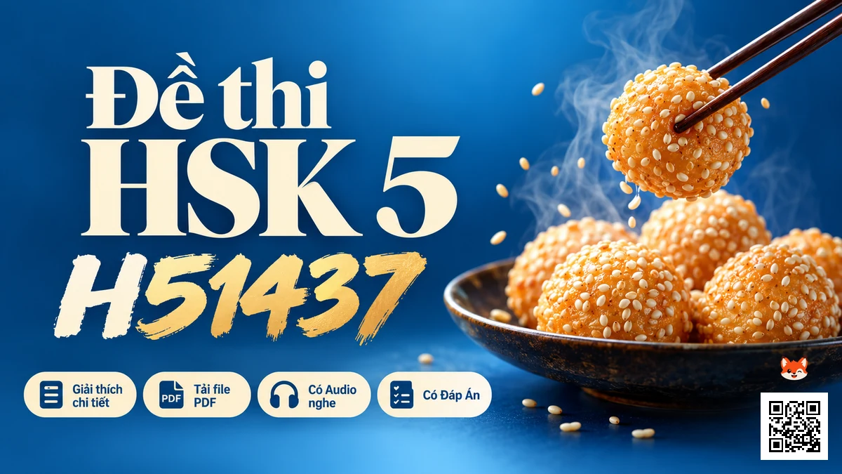 Đề thi HSK 5 mã H51437 PDF có đáp án & Audio (Mới nhất) - FoxHSK