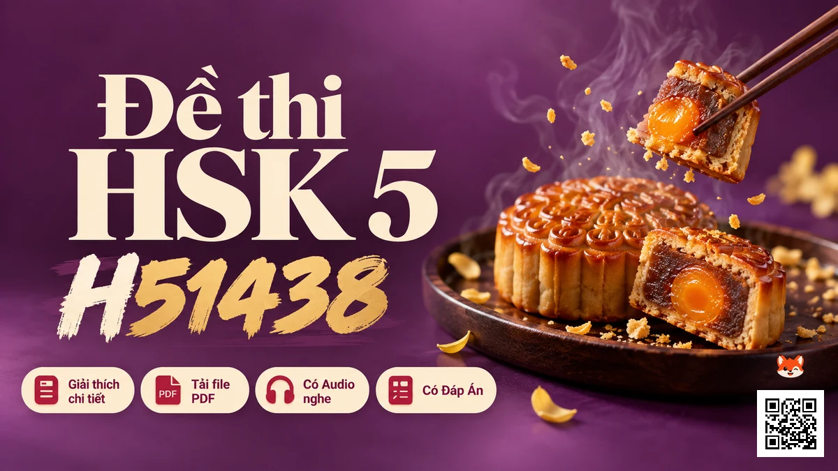 Đề thi HSK 5 mã H51438 PDF có đáp án & Audio (Mới nhất) - FoxHSK