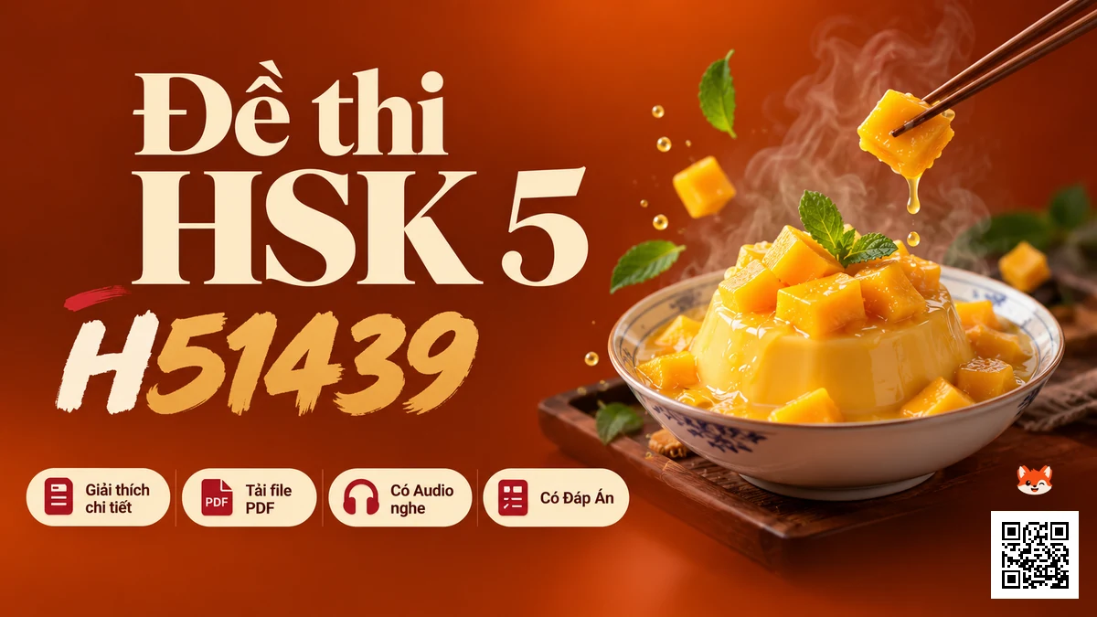 Đề thi HSK 5 mã H51439 PDF có đáp án & Audio (Mới nhất) - FoxHSK