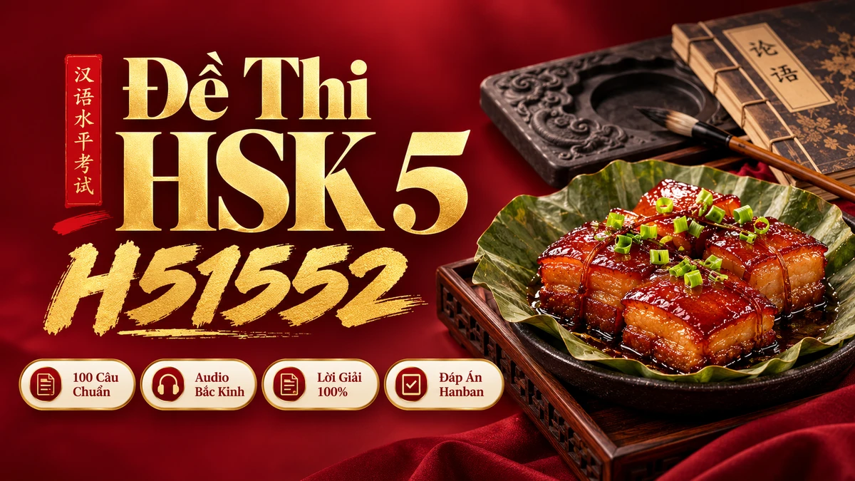 Đề thi HSK 5 mã H51552 PDF có đáp án & Audio (Mới nhất) - FoxHSK