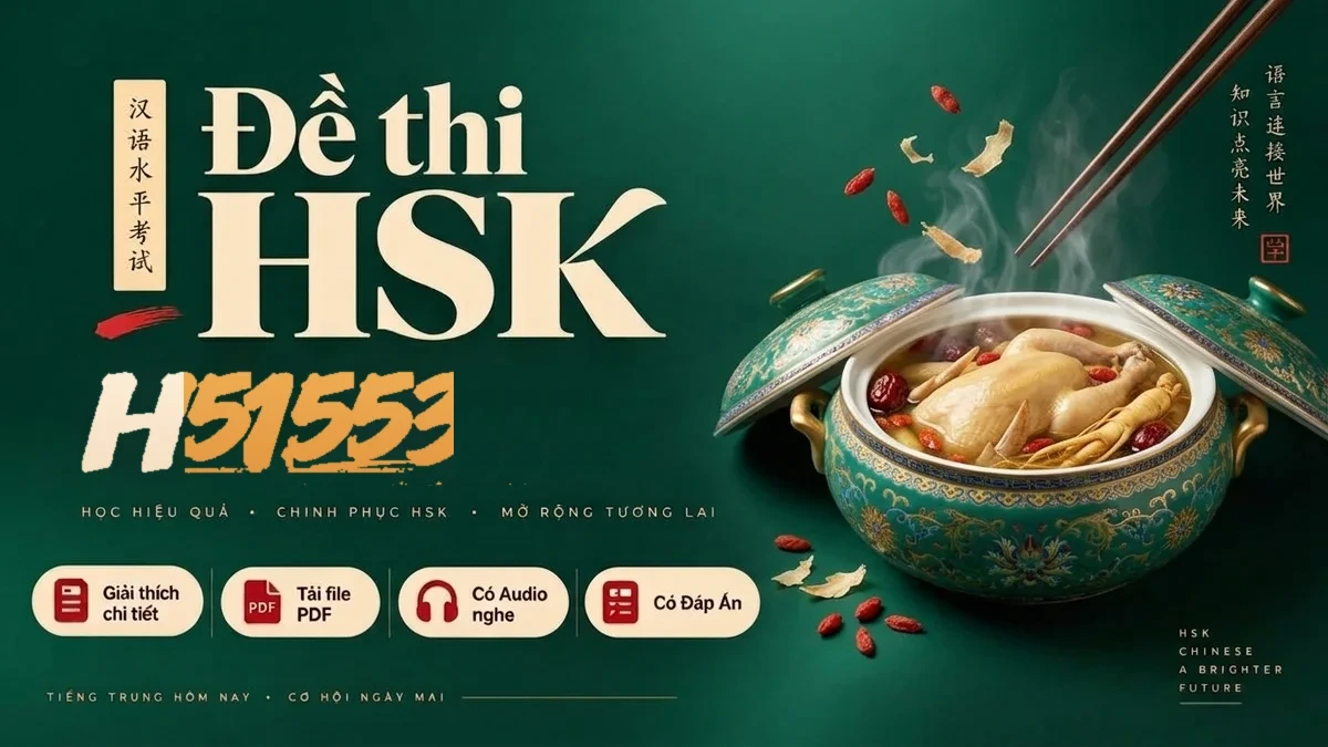 Đề thi HSK 5 mã H51553 PDF có đáp án & Audio (Mới nhất) - FoxHSK