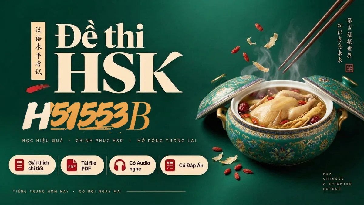 Đề thi HSK 5 mã H51553B PDF có đáp án & Audio (Mới nhất) - FoxHSK