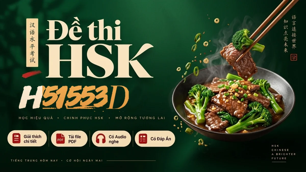 Đề thi HSK 5 mã H51553D PDF có đáp án & Audio (Mới nhất) - FoxHSK