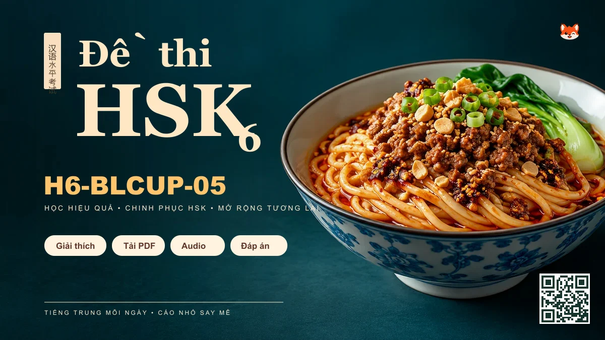 Đề thi HSK 6 mã H6-BLCUP-05 PDF có đáp án & Audio (Mới nhất) - FoxHSK