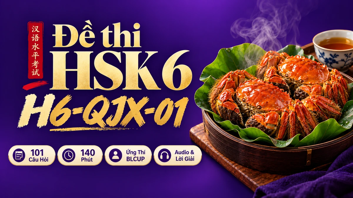 Đề thi HSK 6 mã H6-QJX-01 PDF có đáp án & Audio (Ứng Thí Toàn Giải Tích BLCUP Đề 01) - FoxHSK