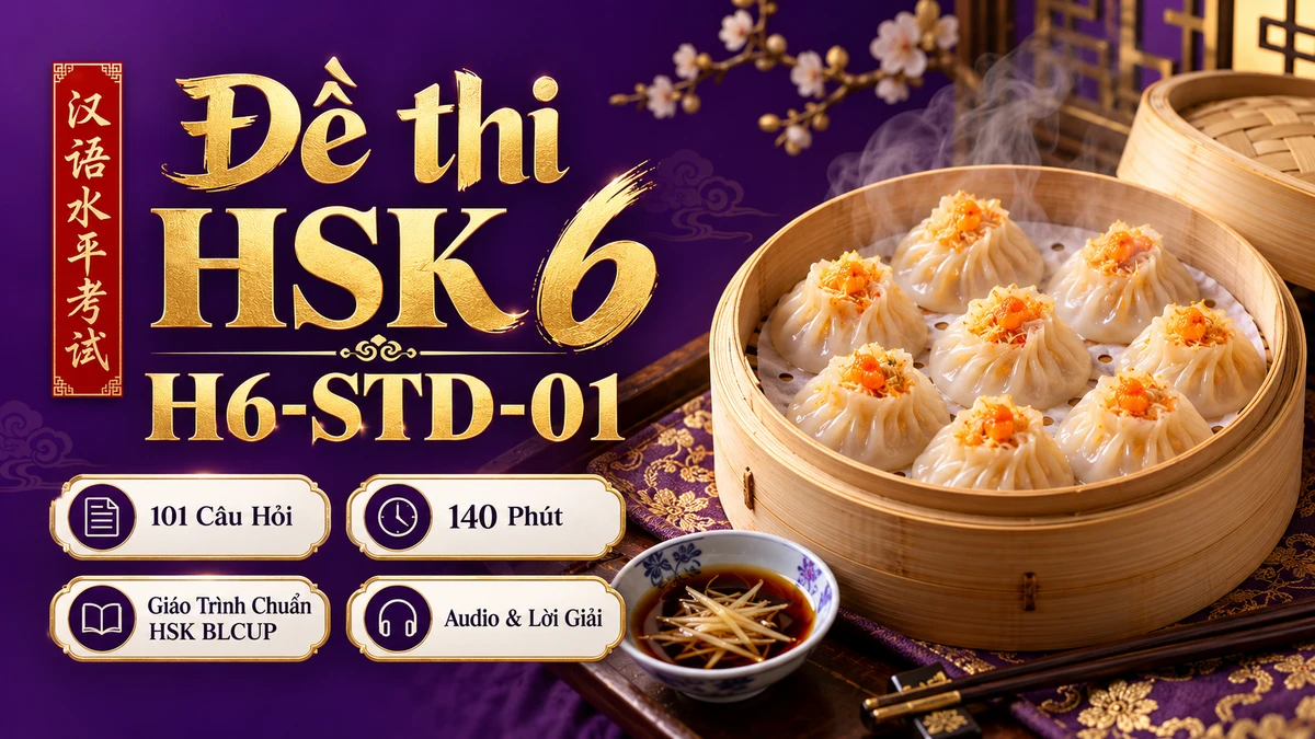 Đề thi HSK 6 mã H6-STD-01 PDF có đáp án & Audio (Giáo Trình Chuẩn HSK BLCUP Đề 01) - FoxHSK
