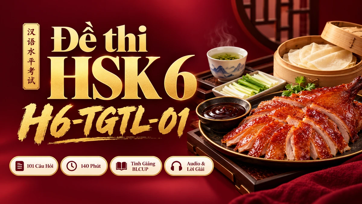 Đề thi HSK 6 mã H6-TGTL-01 PDF có đáp án & Audio (Tinh Giảng Tinh Luyện BLCUP Đề 01) - FoxHSK