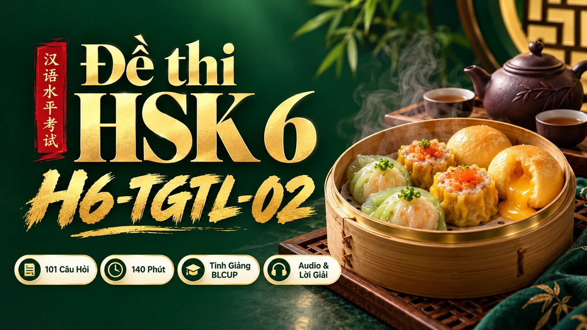 Đề thi HSK 6 mã H6-TGTL-02 PDF có đáp án & Audio (Tinh Giảng Tinh Luyện BLCUP Đề 02) - FoxHSK