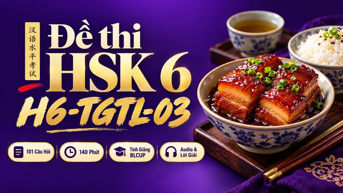 Đề thi HSK 6 mã H6-TGTL-03 PDF có đáp án & Audio (Tinh Giảng Tinh Luyện BLCUP Đề 03) - FoxHSK