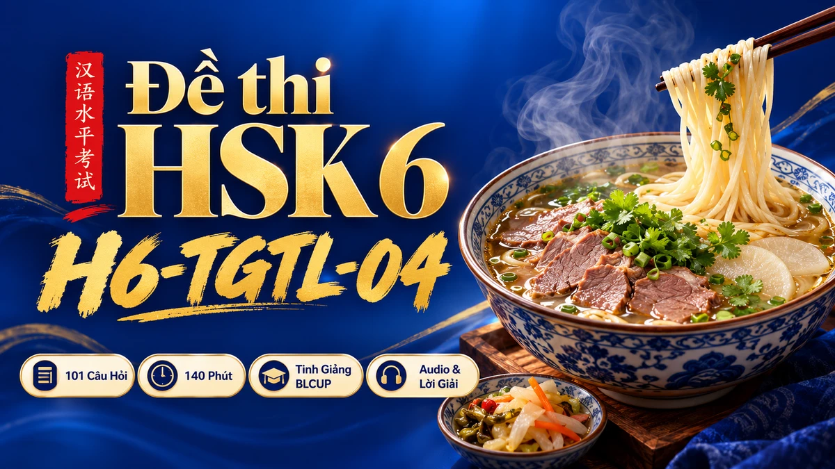 Đề thi HSK 6 mã H6-TGTL-04 PDF có đáp án & Audio (Tinh Giảng Tinh Luyện BLCUP Đề 04) - FoxHSK