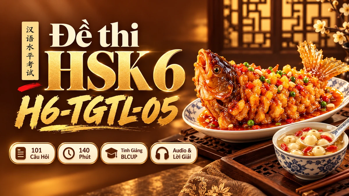 Đề thi HSK 6 mã H6-TGTL-05 PDF có đáp án & Audio (Tinh Giảng Tinh Luyện BLCUP Đề 05) - FoxHSK