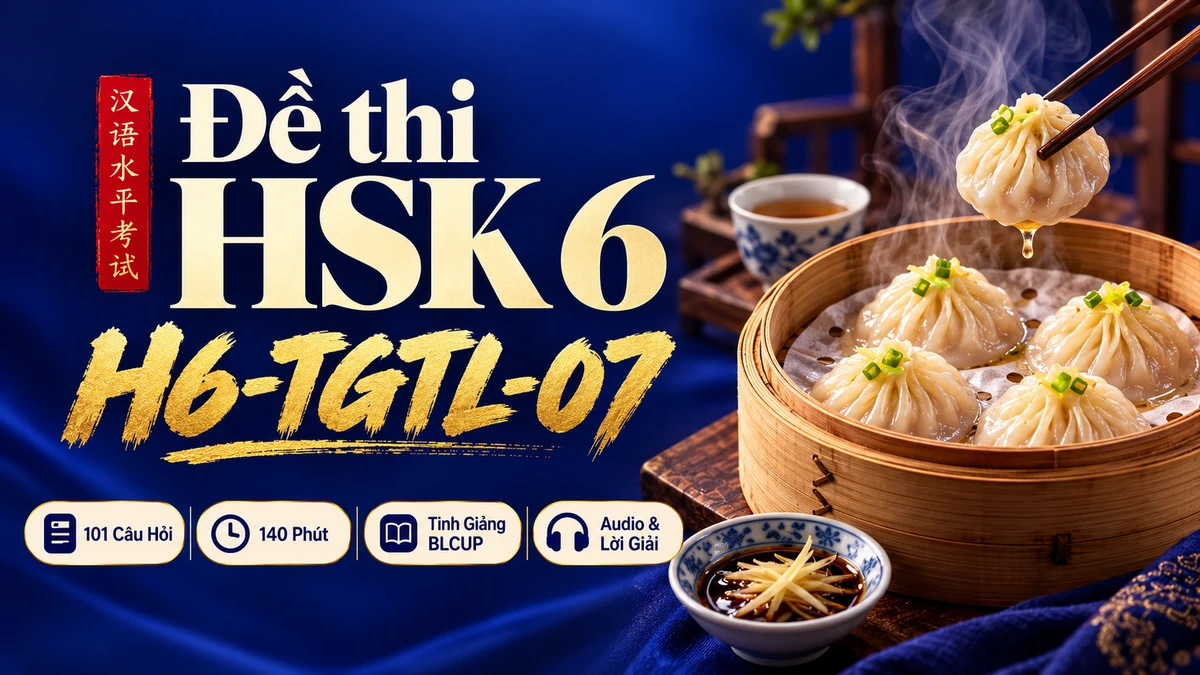 Đề thi HSK 6 mã H6-TGTL-07 PDF có đáp án & Audio (Tinh Giảng Tinh Luyện BLCUP Đề 07) - FoxHSK