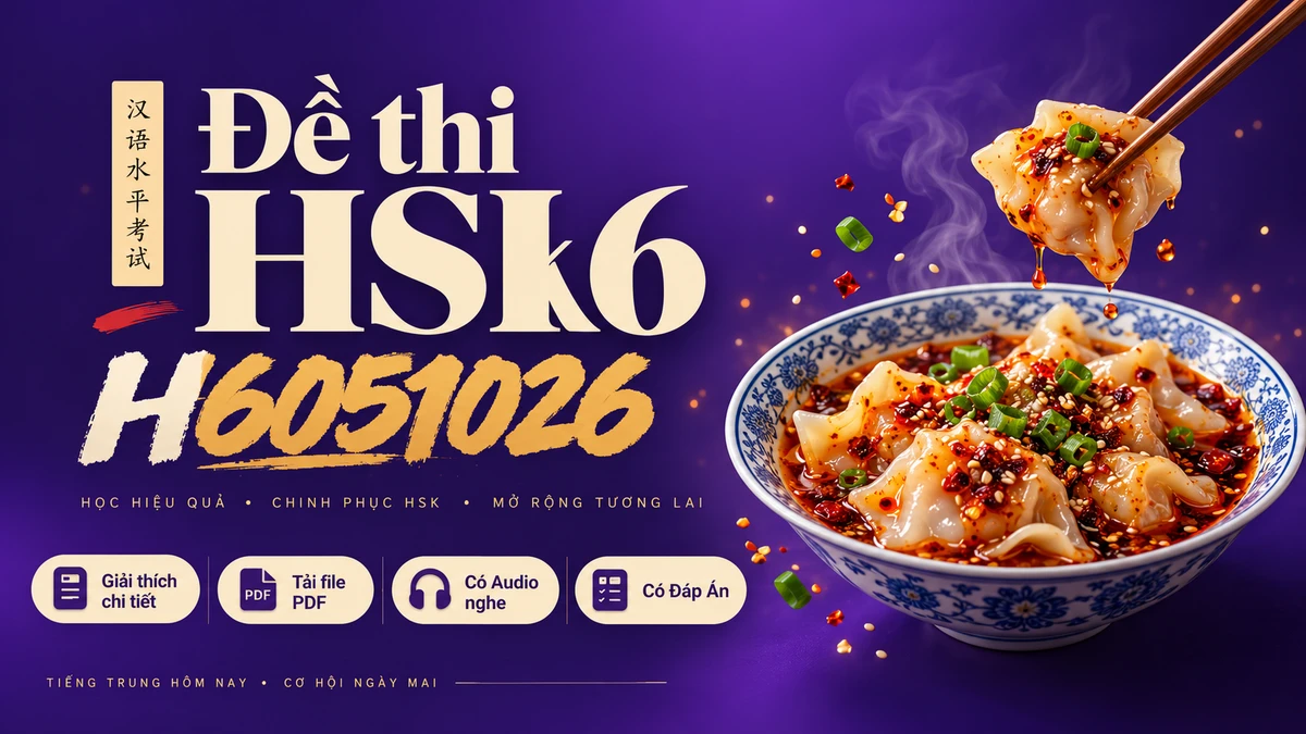 Thi Thử & Tải Đề thi HSK 6 mã H6051026 có PDF có đáp án & Audio - FoxHSK