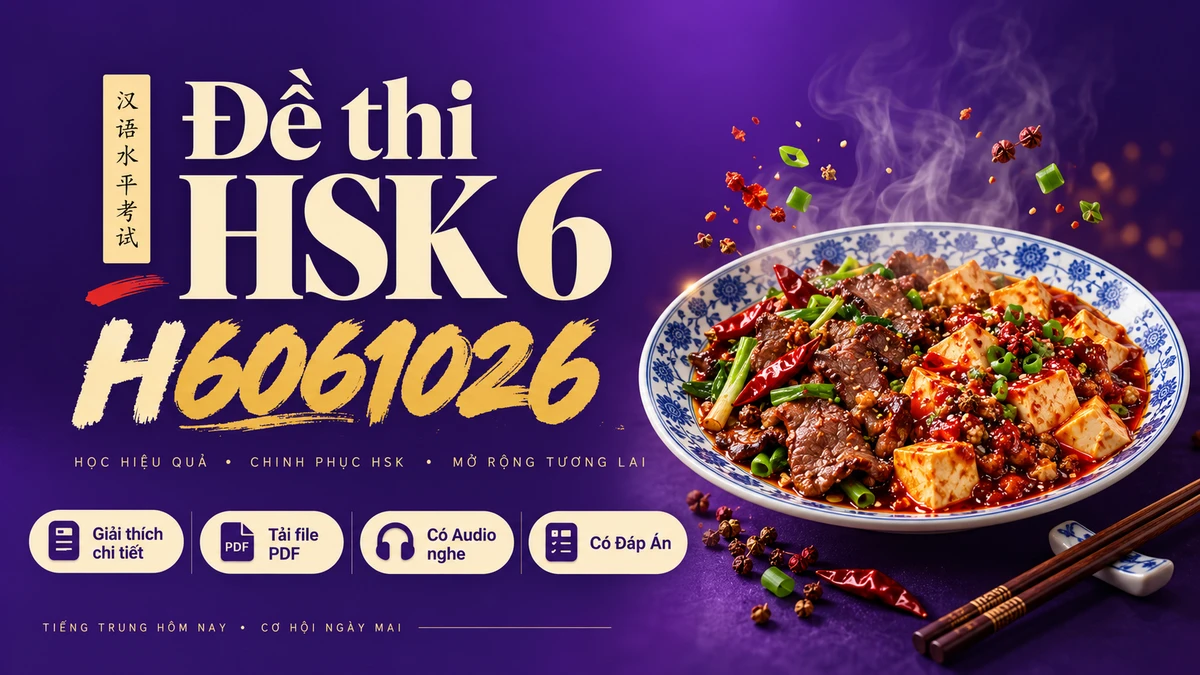 Thi Thử & Tải Đề thi HSK 6 mã H6061026 có PDF có đáp án & Audio - FoxHSK