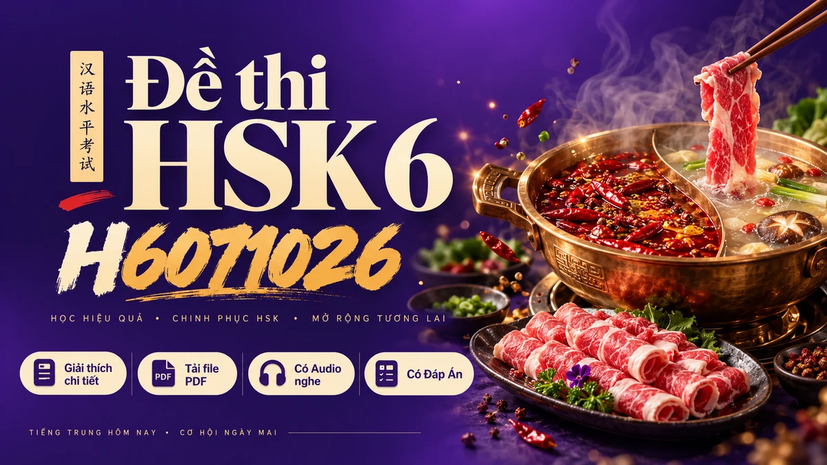Thi Thử & Tải Đề thi HSK 6 mã H6071026 có PDF có đáp án & Audio - FoxHSK