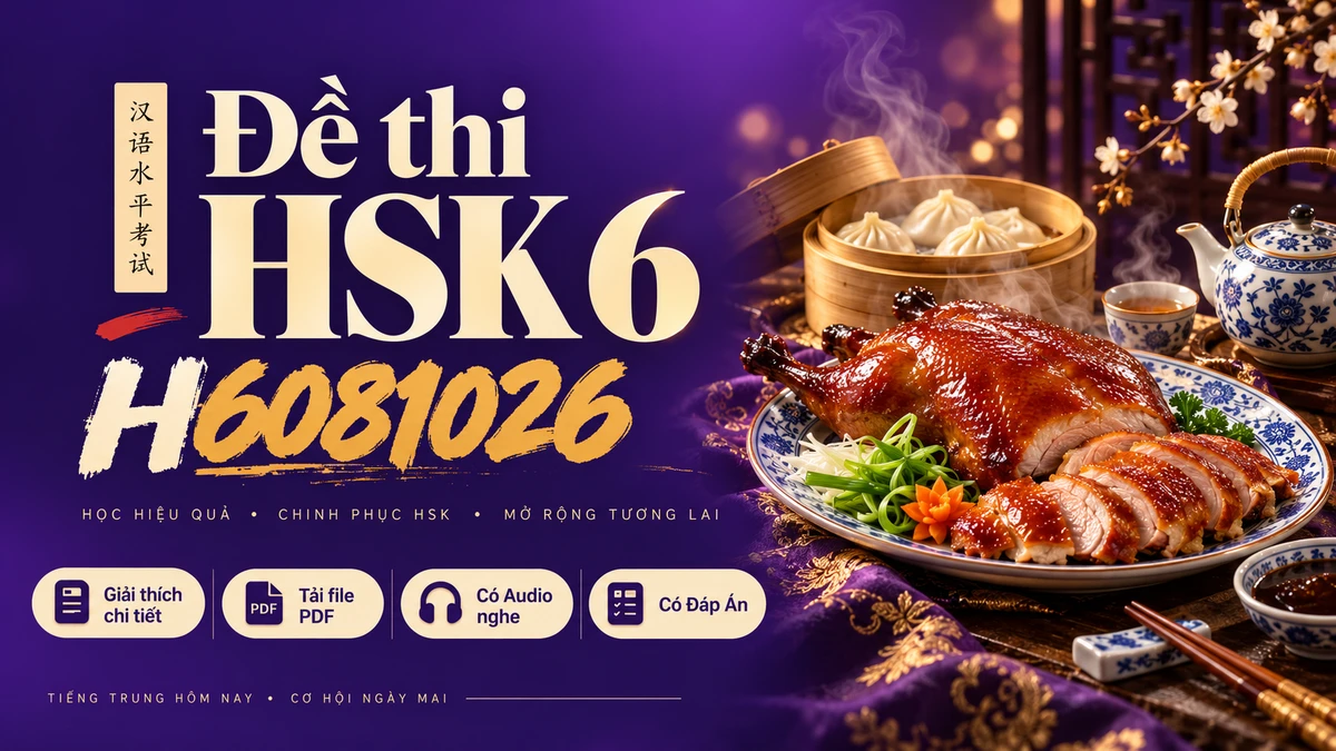 Thi Thử & Tải Đề thi HSK 6 mã H6081026 có PDF có đáp án & Audio - FoxHSK