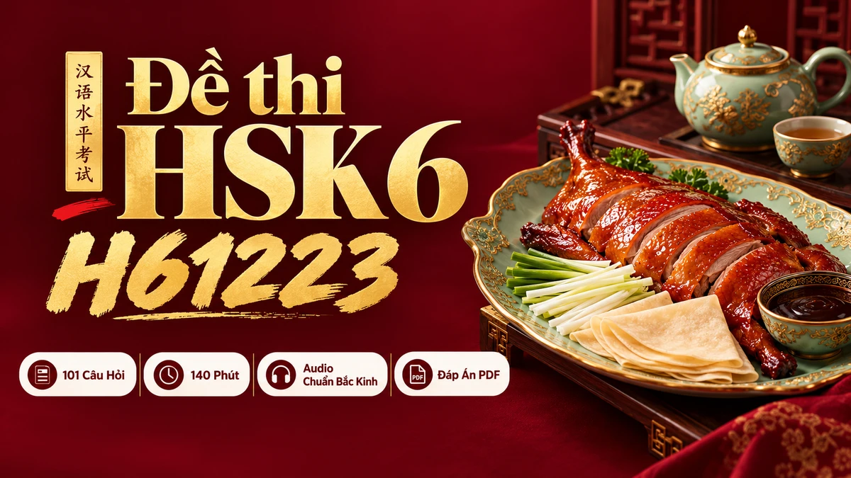 Đề thi HSK 6 mã H61223 PDF có đáp án & Audio (Mới nhất) - FoxHSK