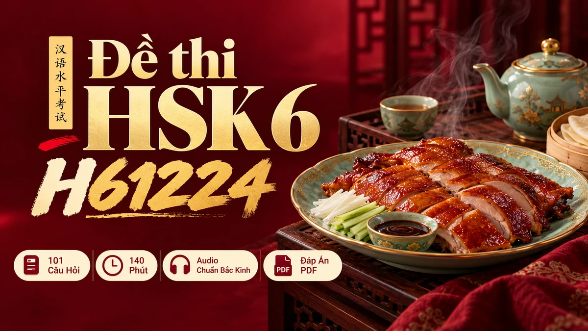 Đề thi HSK 6 mã H61224 PDF có đáp án & Audio (Mới nhất) - FoxHSK