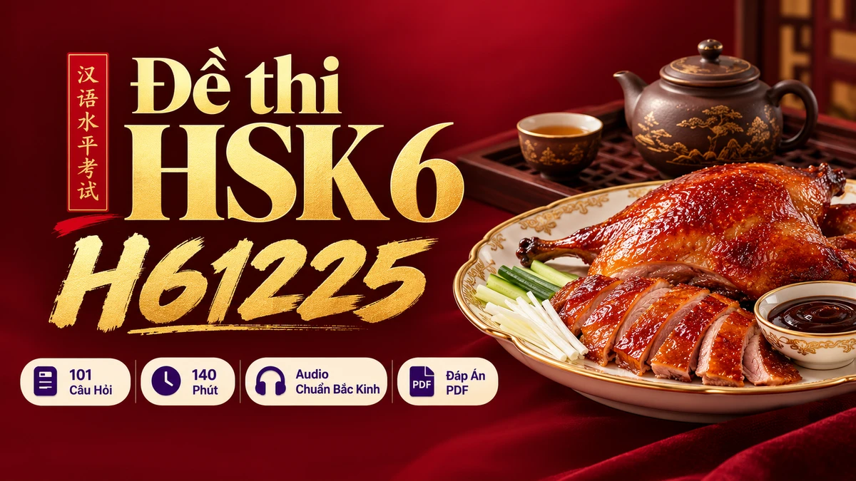 Đề thi HSK 6 mã H61225 PDF có đáp án & Audio (Mới nhất) - FoxHSK