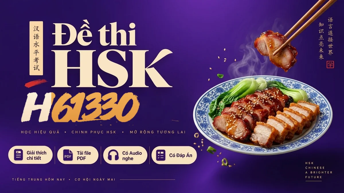 Đề thi HSK 6 mã H61330 PDF có đáp án & Audio (Mới nhất) - FoxHSK