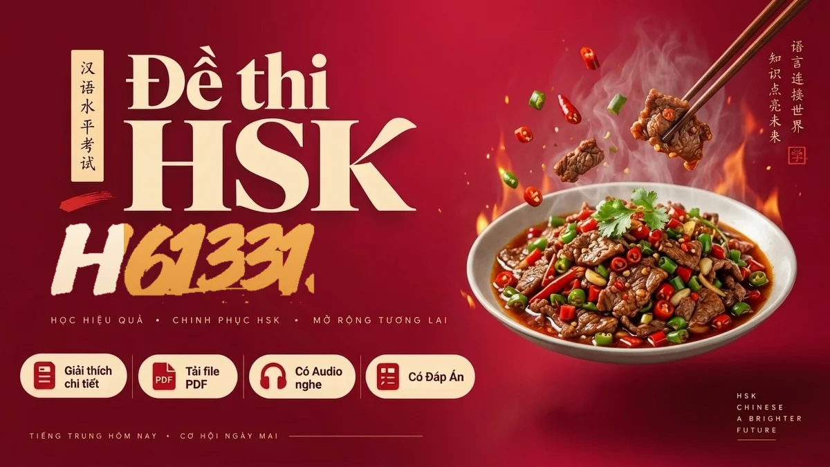 Đề thi HSK 6 mã đề H61331 PDF có đáp án & Audio (Bản chuẩn Hanban) - FoxHSK