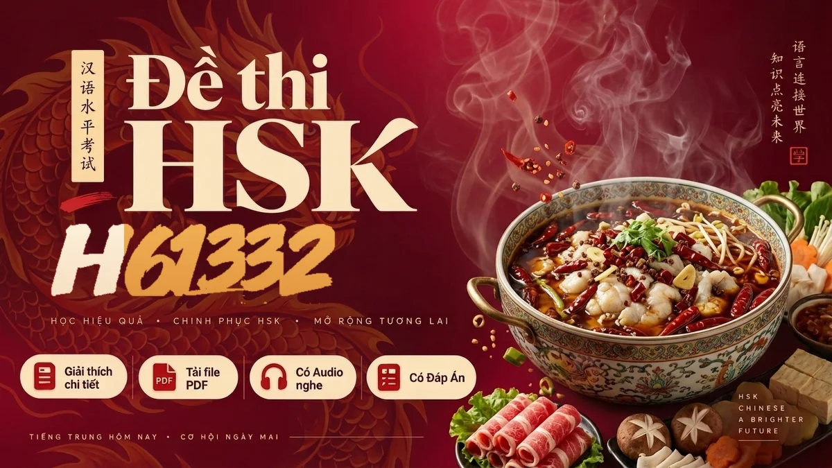 Đề thi HSK 6 mã H61332 PDF có đáp án & Audio (Mới nhất) - FoxHSK