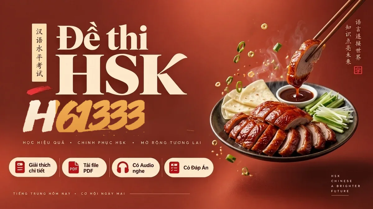 Đề thi HSK 6 mã H61333 PDF có đáp án & Audio (Mới nhất) - FoxHSK