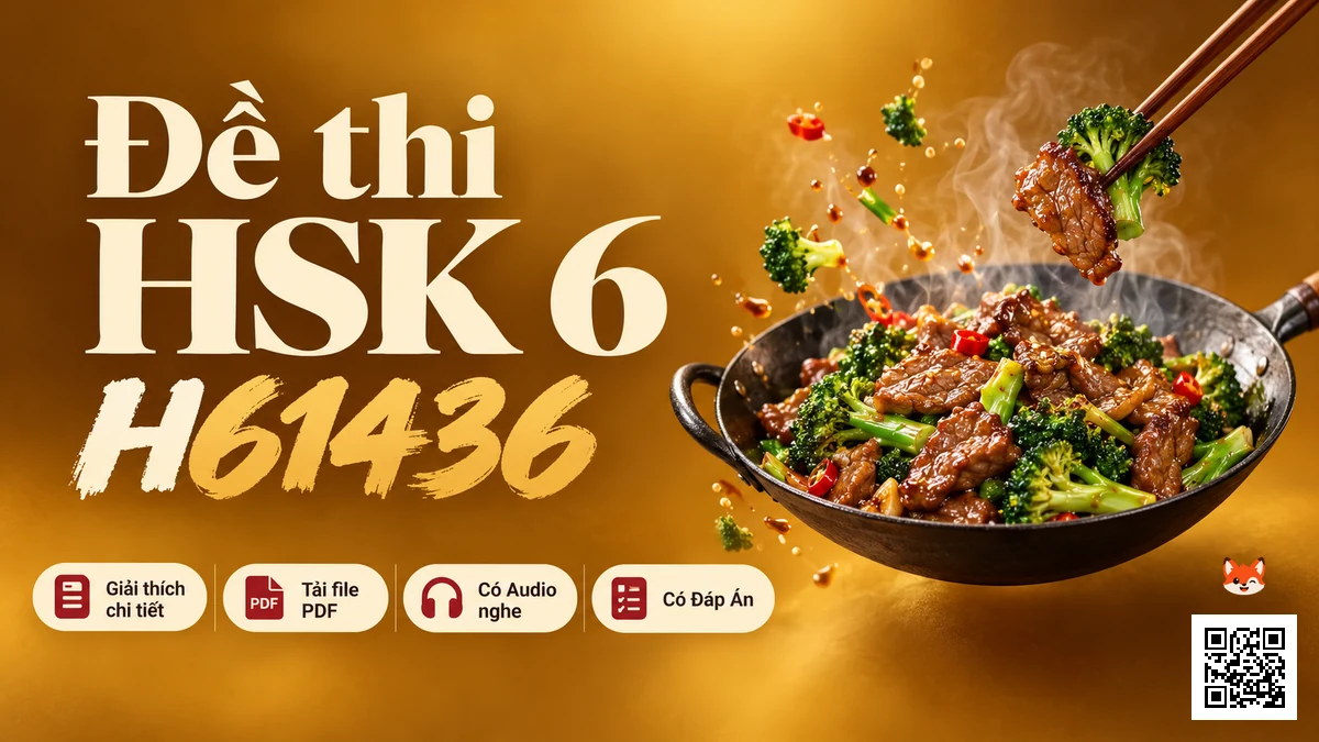 Đề thi HSK 6 mã H61436 PDF có đáp án & Audio (Mới nhất) - FoxHSK