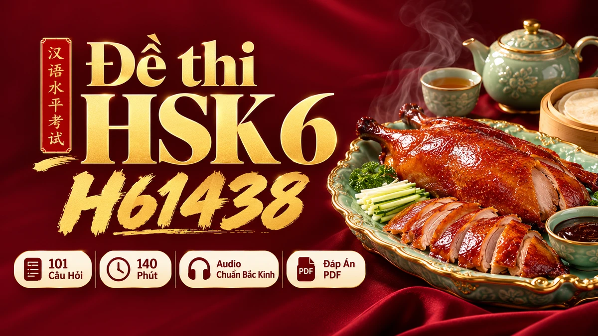 Đề thi HSK 6 mã H61438 PDF có đáp án & Audio (Mới nhất) - FoxHSK