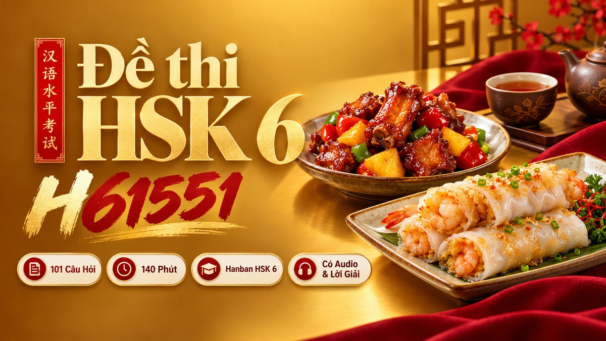 Đề thi HSK 6 mã H61551 PDF có đáp án & Audio (Mới nhất) - FoxHSK