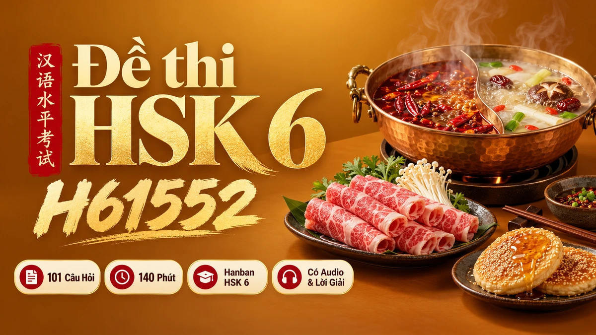 Đề thi HSK 6 mã H61552 PDF có đáp án & Audio (Mới nhất) - FoxHSK