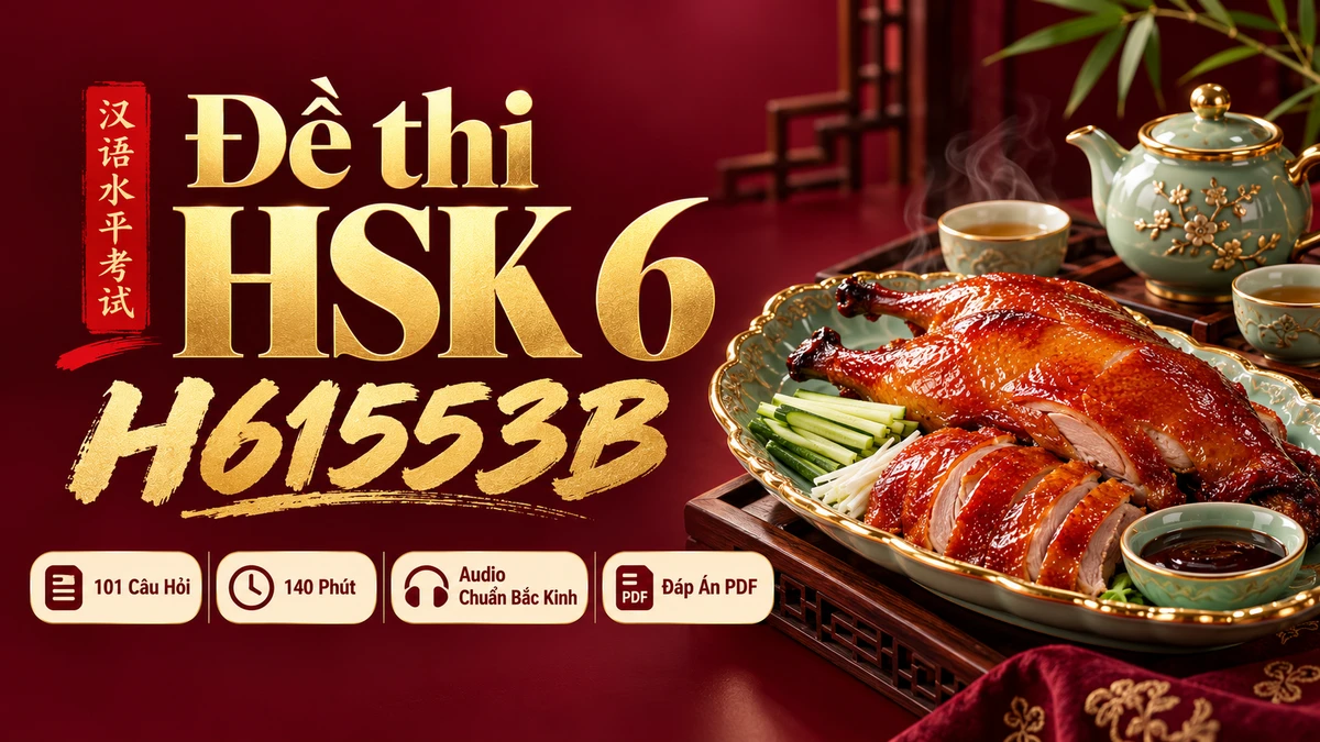 Đề thi HSK 6 mã H61553B PDF có đáp án & Audio (Mới nhất) - FoxHSK
