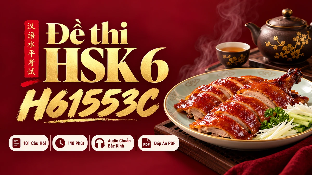 Đề thi HSK 6 mã H61553C PDF có đáp án & Audio (Mới nhất) - FoxHSK