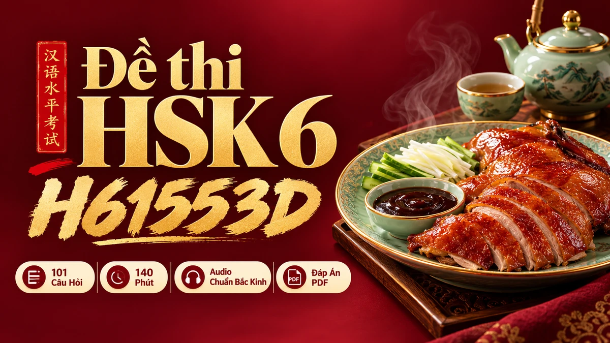 Đề thi HSK 6 mã H61553D PDF có đáp án & Audio (Mới nhất) - FoxHSK